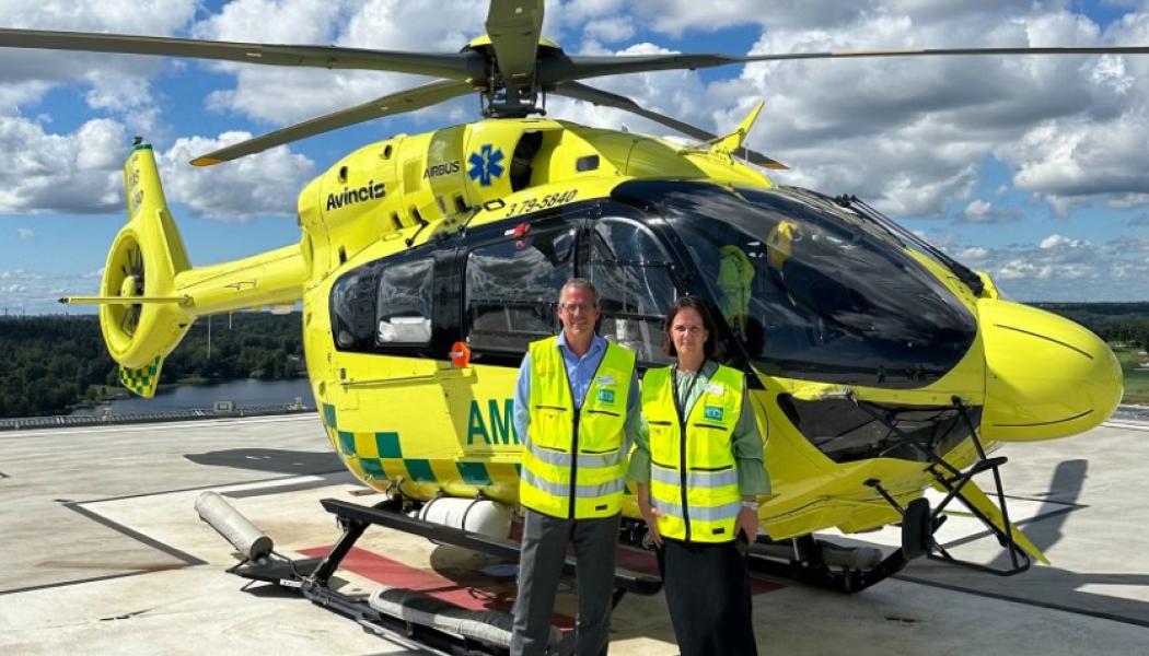Danderyds sjukhus har nu öppnat sin nya helikopterflygplats. Foto: Danderyds sjukhus