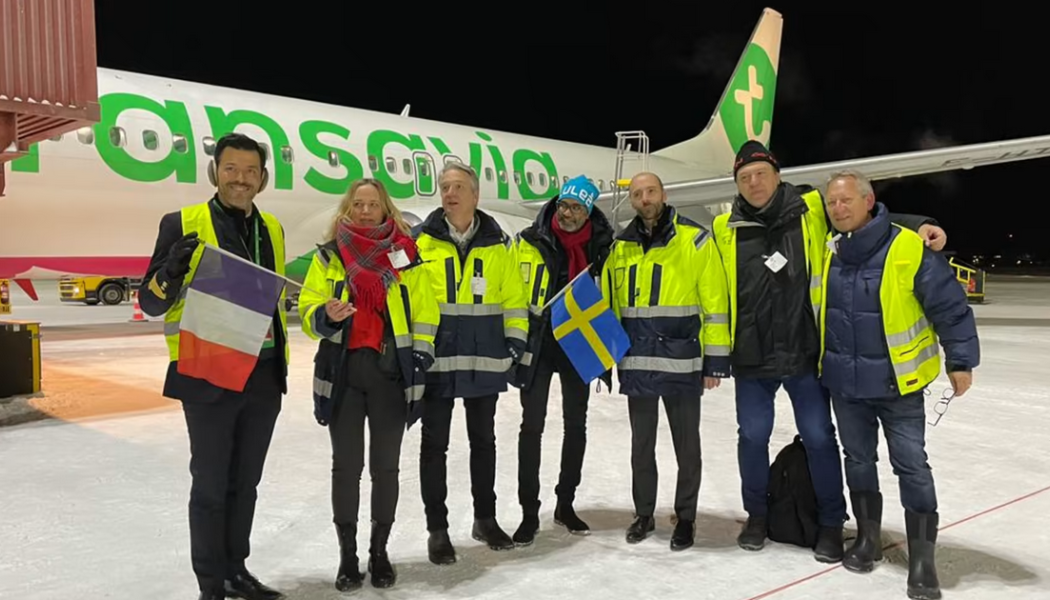 Invigningen genomfördes av Swedavia tillsammans med Luleå kommun, Transavia, Quartier Libre, Luleå Business Region och kommunalrådet Fredrik Hansson. Foto: Swedavia 