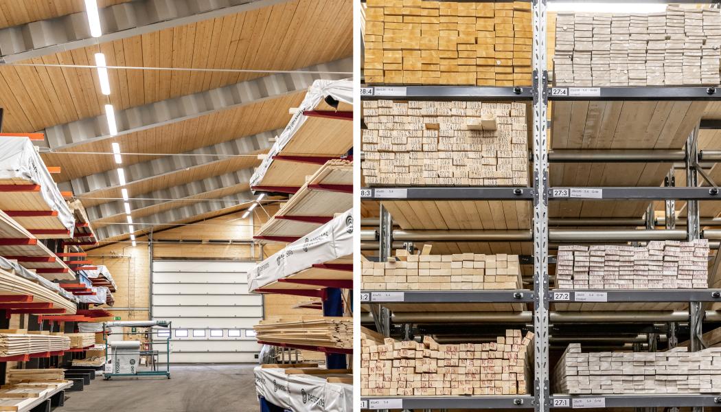 Perssons fördubblar plockkapaciteten med en ny plockjigg och 250 virkesfack. Foto: Perssons Träteknik