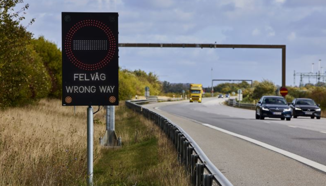 Dynamiska skyltar stoppar spökbilister. Foto: Øresundsbro Konsortiet
