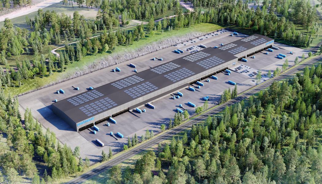 Visionsbild av dena nya terminalen i  Vaggeryd. Fotograf: PostNord