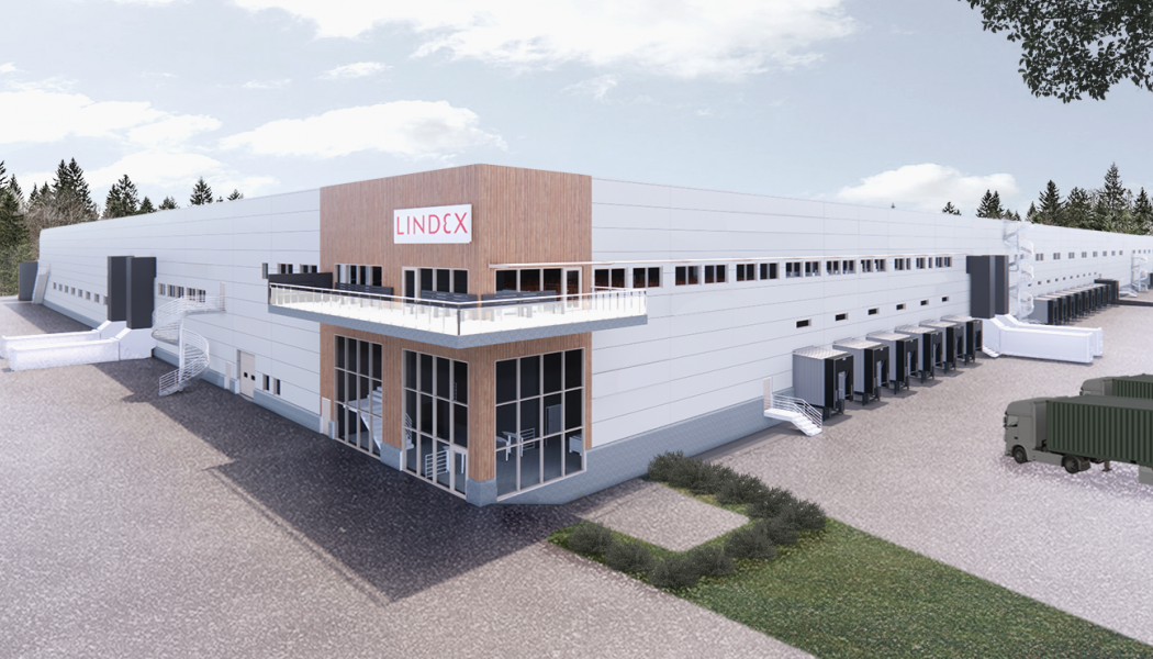Det nya omnilagret i Alingsås omfattar totalt cirka 48 000 kvm lager- och kontorsyta, inklusive entresolplan på den 39 000 kvm stora bottenplattan. Foto: Tuve bygg