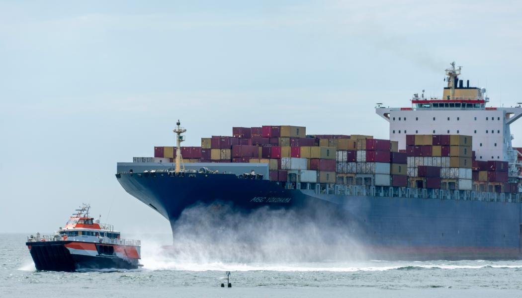 Containerfartyget MSC Yokohama passerar utanför stranden vid Vlissingen i Nederländerna Pim de Boer/Unsplash