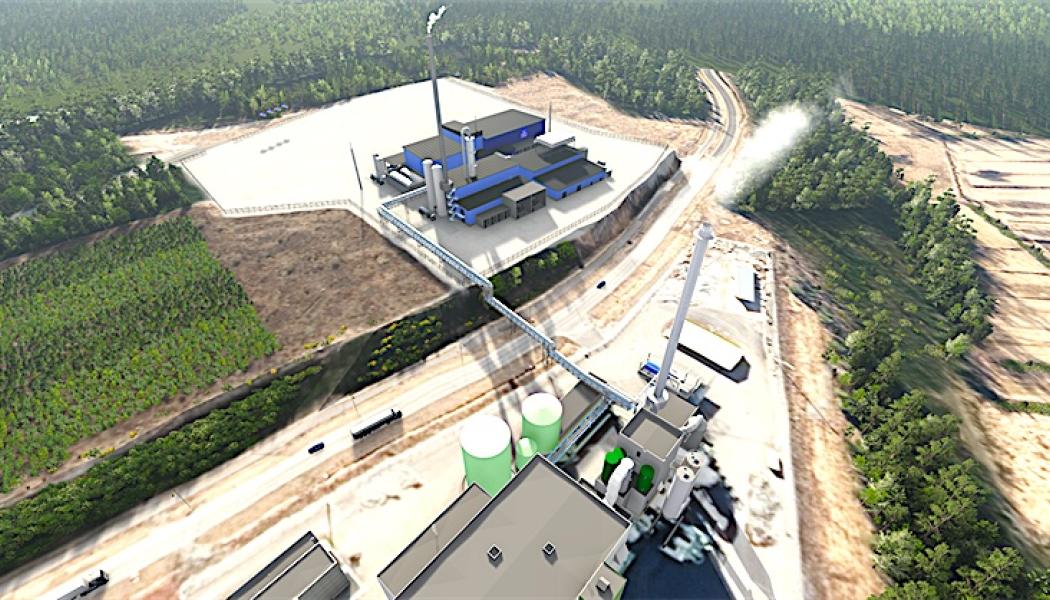 3D-modell av Nordic Ren-Gas-fabriken i Tammerfors. Bild: Nordic Ren-gas