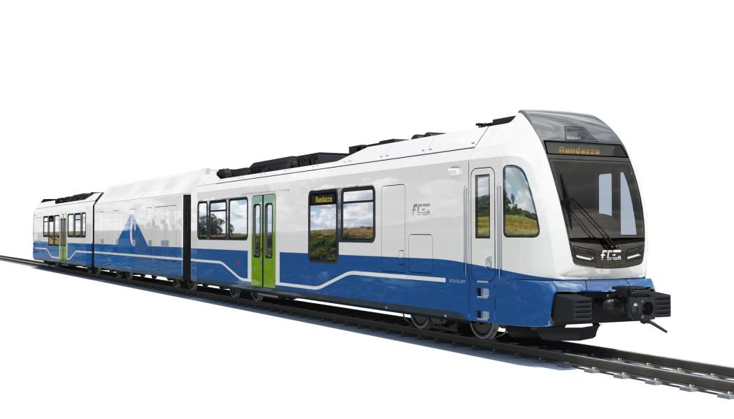 Stadlers nya smalspårståg med vätgasdrift kommer att trafikera linjen mellan Paternò och Randazzo, som går genom Etnas nationalpark på Sicilien. Foto: Stadler
