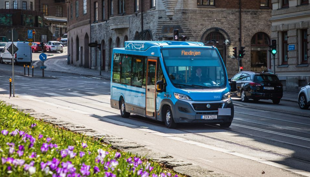 Göteborgs buss som tilldelas uppdraget att kora Flexlinjerna på Hisingen och Angered. Foto: på Hisingen och Angered