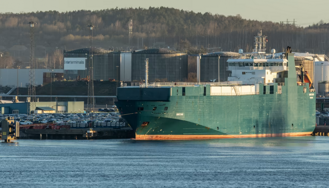 Fartyget M/V Minchah premiäranlöpte Göteborgs hamn under måndagen. Foto: Göteborgs Hamn.