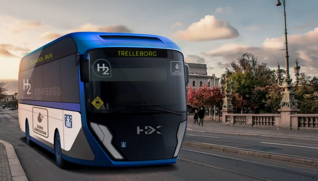 Vätgasdriven buss från H2X. Visionsbild