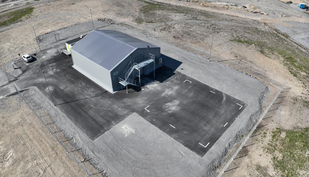 Den nya testmiljön för drönare ligger två kilometer från Skellefteå stadskärna och är en av Europas största stadsnära drönarflygplatser. Foto: Skellefteå Science City 