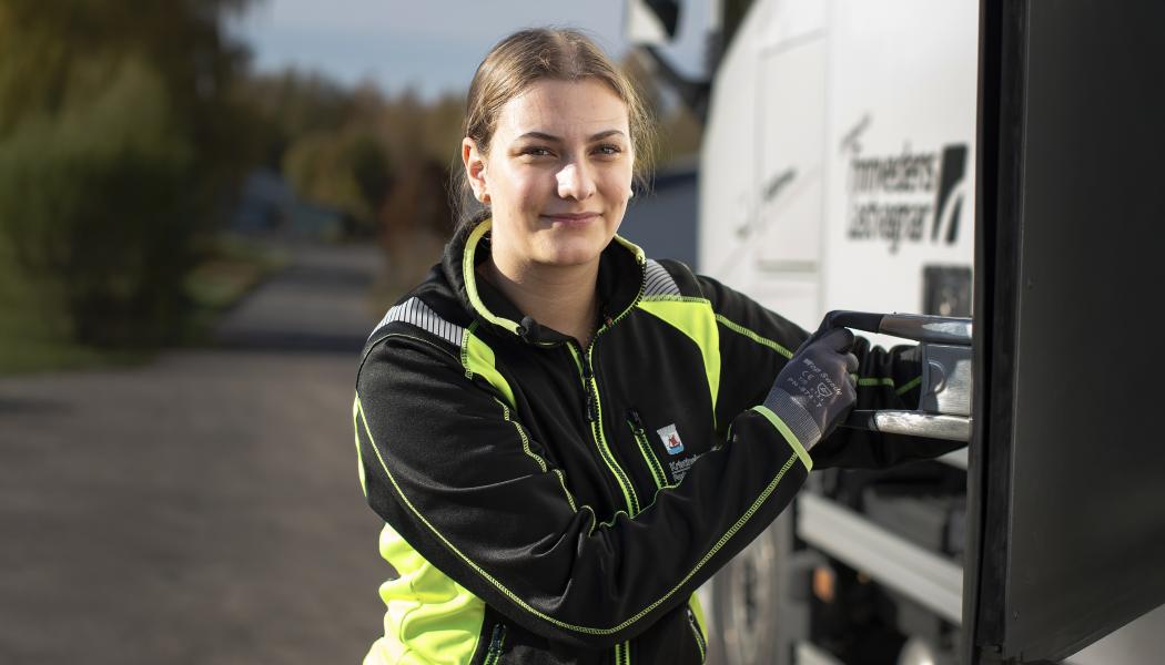 Julia Nylind går inriktning transport på Brogymnasiet. Foto: Linda Dybeck.
