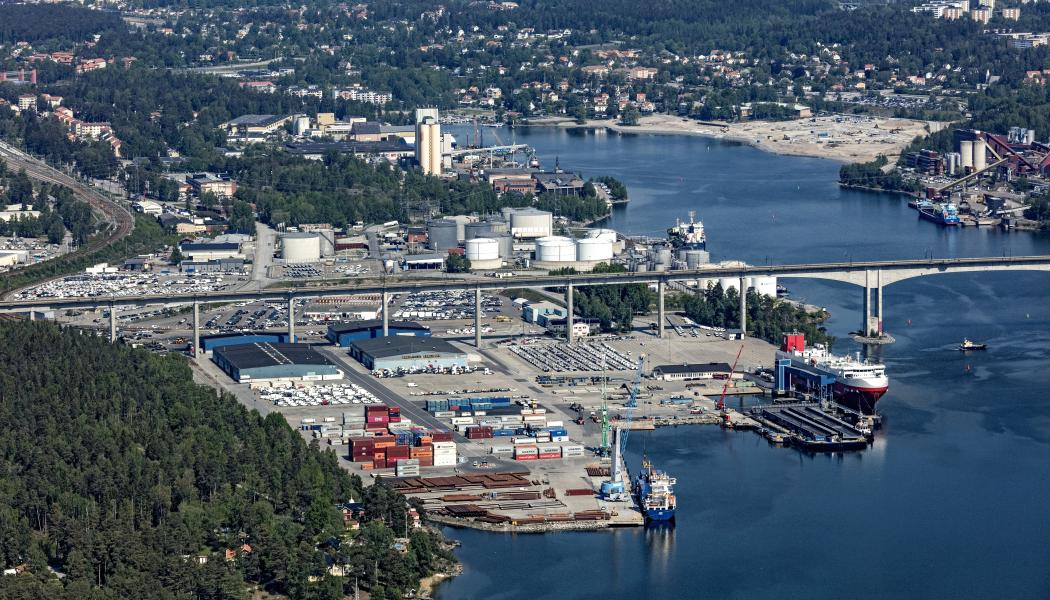 Flygbild Södertälje Hamn Fotograf: Bergslagsbild AB

