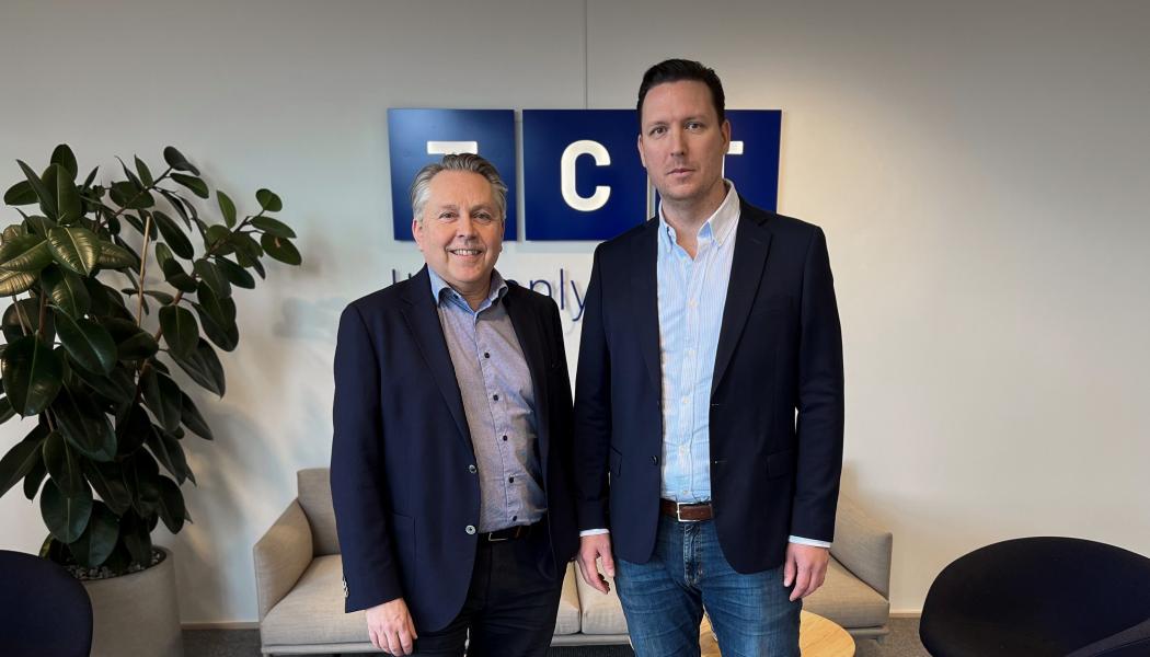 Niklas Olsson, Group CEO Hecksher och Mathias Kardos, VD TCT AB. Foto: Pressfoto