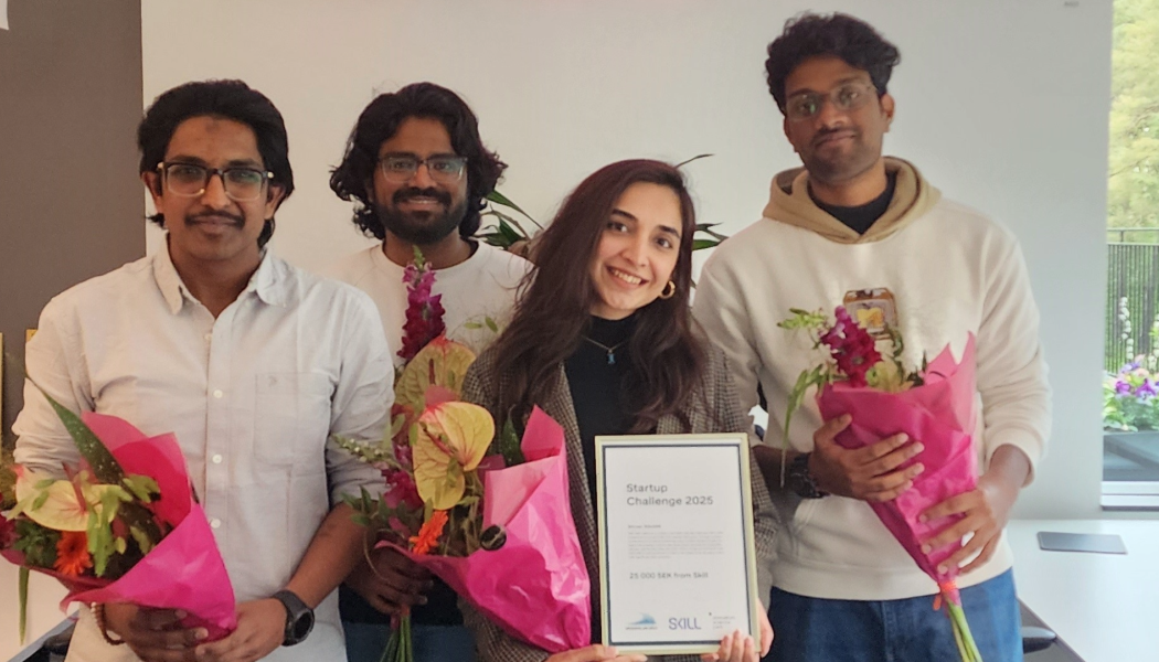 Prajwal Mahesh Palled, Deepak A Bellikatti, Zainab Fatima Bokhari och Aditya Mocherla. Foto: Innovatum Science Park