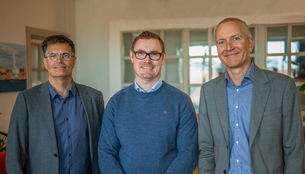 Från vänster: Jonas Weiss Sandström, VD Idha Sweden, David Norman CTO Idha Sweden, samt Björn Ekström, koncernchef Progrits. Foto: Arvid Hallin