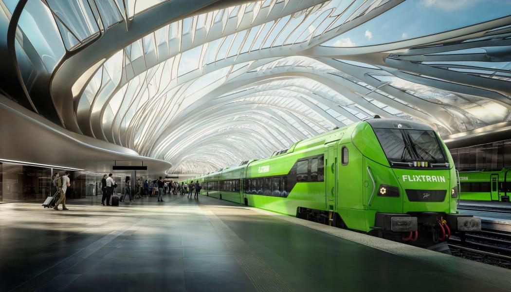 FlixTrain har bekräftat omfattande expansionsplaner för sin tågverksamhet i Tyskland. Bolaget satsar både på en kraftig utökning av fordonsflottan och på att etablera ett rikstäckande linjenät som ska knyta samman landets största städer. Bild: Flixtrain