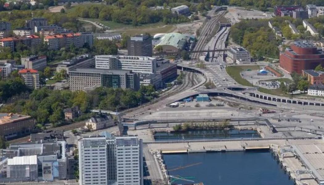 Värtan från ovan. Foto: Trafikverket