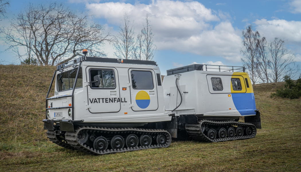 Efter genomförda provkörningar kommer det att genomföras en utvärdering av den elektriska bandvagnen. Därefter vidtar fortsatt utveckling och förbättring av fordonet. Foto: Vattenfall