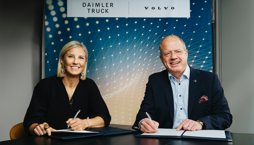 Karin Rådström, vd för Daimler Truck och Martin Lundstedt, vd och koncernchef för Volvokoncernen. Foto: Volvo