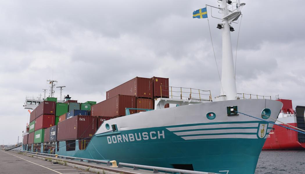 Fraktkoncernens rutt trafikeras av containerfartyget Anna G och anlöper Malmö på veckobasis. Foto: Copenhagen Malmö Port AB