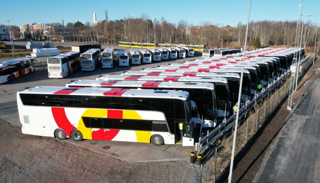 Transdev kommer in i avtalet med 32 nya fossilfria boggibussa. Foto: Transdev  