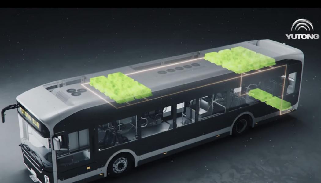 CATL, en ledande tillverkare av batterier, har i samarbete med busstillverkaren Yutong skapat denna buss med ett megabatteri. Bild: Yutong