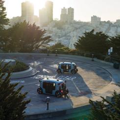 Zoox: Bilar utan rattar och pedaler har rullat runt på gatorna i Foster City, söder om San Francisco. Pressbild.