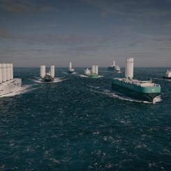 Oceanbird: Är det så här det ska se ut på världshaven i framtiden? Bilden är en illustration framtagen av företaget Oceanbird som planerar tillverkning av så kallade vingsegel.