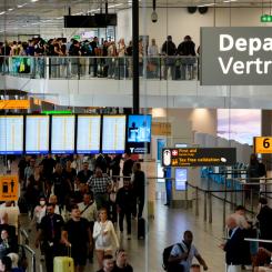 Peter Dejong/AP/TT: Amsterdams flygplats Schiphol. Frankrike vill införa en gräns för hur billig en flygbiljett inom Europa får vara. Arkivbild.