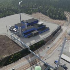 Visualisering av Nordic Ren-Gas anläggningen i Tammerfors, Nordic Ren-Gas. Bild: Gasum