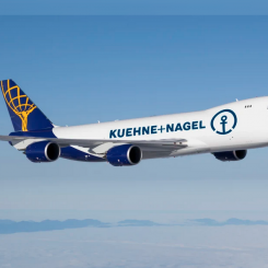Boeing 747-8F i Atlas Worldwide's och Kuehne+Nagel's färger. Foto: Kuehne+Nagel