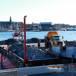 Sammanlagt ska 600 000 ton bergmaterial tas omhand under tre år. Foto: Stockholms stad