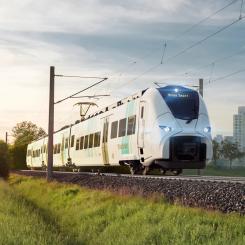 Mireo Smart-tågen, tillgängliga i elektriska, batteri- och vätgasdrivna varianter, erbjuder hög komfort med plats för 214 passagerare, 21 cyklar och två rullstolar, samt moderna bekvämligheter som luftkonditionering, WiFi, informationssystem och säkerhetssystem. Foto: Siemens Mobility