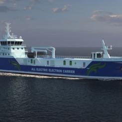 SeaFjord Energys innovativa koncept för e-bunkerfartyg erbjuder ett nytt sätt att förse fartyg med energi både till sjöss och i hamn Fotograf: Image credit: FKAB Marine Design Image credit: FKAB Marine Design