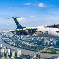 En datorgenererad modell av ett planerat bränslecellsflygplan. Bild: Airbus