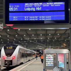 Alstoms Coradia Continental-batterietåg på stationen Leipzig. Foto: Ester / VMS.