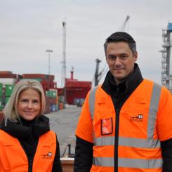 Maria Hägg och Bart Steijaert. Foto: Helsingborgs Hamn