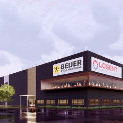 Beijer bygger 65 000 kvadratmeter centrallager i Eskilstuna Logistikpark. Foto: Logent