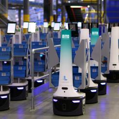 Samarbetet kopplar ihop BITO:s erfarenhet av att designa och tillverka lagringssystem med Locus Robotics AI-drivna styrplattform och dess flotta av LocusBots. Foto: Bito Storage Systems Nordic