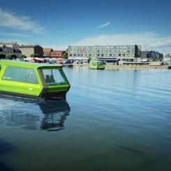Testkörning av framtidens vattenburna kollektivtrafik. Foto: Blekinge Tekniska Högskola