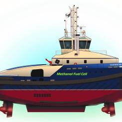 Skissbild av Svitzers kommande bogserbåt. Bild: Svitzer