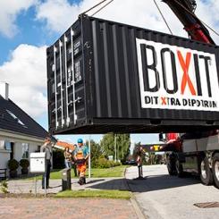 När containern är full och man är redo, är det bara att boka en hämtning. Foto: Boxit