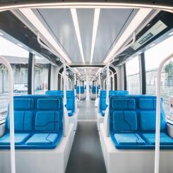 Interiörens design i en Citadis vagn. Foto: Alstom