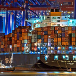 Internationella flöden av varor växer. Arkivbild