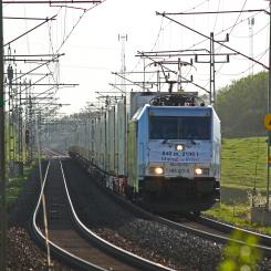 Provtågets längd var 838 meter och körde mellan Malmö och Frövi.  Foto mellan Stehag och Höör.  Fotograf: Magnus Backman, Trafikverket.