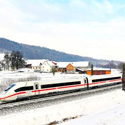 ICE i vinterlandskap. Photo: DB, kredit Oliver Lang