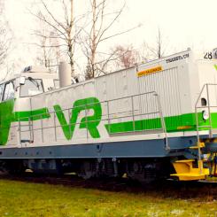 Lok Dr16. Till försäljning kommer två Dr16-lok och tre Dv12-lok, som passar för både godstransport och persontrafik.