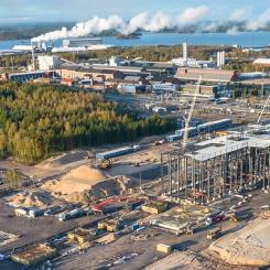 Bilden visar platsen för Kelibers framtida litiumfabrik i Karleby. Foto: Sibanye-Stillwater