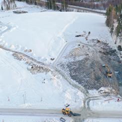 Byggandet av Skellefteå Droneport pågår förväntas vara klart efter sommaren. Foto: Skellefteå Science City