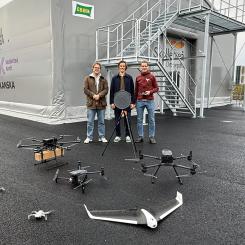 Skellefteå Droneport fylldes av aktivitet när företagen Monava AB och UASolutions AB genomförde fälttester tillsammans. Foto: Skellefteå Science City