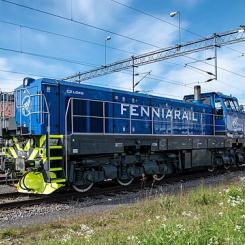 I dag finns tre privata godstågsoperatörer i Finland: Fenniarail, Nurminen Logistics och Arctic Rail. Bilden visar ett av Fenniarails lokomotiv. Foto: Wikipedia Common. Kredit: Fenniarail